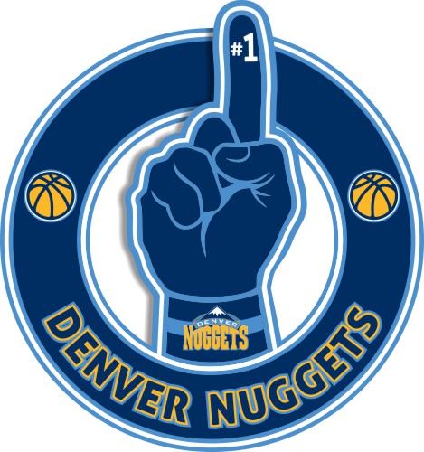 Number One Hand Denver Nuggets logo vinyl decal